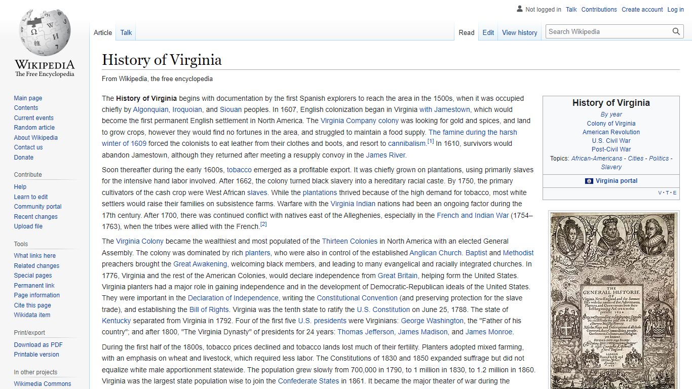 History of Virginia - Wikipedia